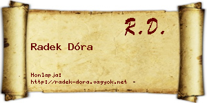 Radek Dóra névjegykártya